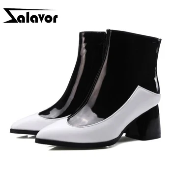 ZALAVOR Sexy Pointed Toe Mixed Color Ankle Boots For Women Zipper Thick Heels Shoes Autumn Winter Woman Footwear Size 32-48
ZALAVOR Sexy Pointed Toe Mixed Color Ankle Boots For Women Zipper Thick Heels Shoes Autumn Winter Woman Footwear Size 32-48