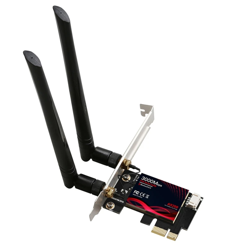 PCIe WiFi 6 Card Bluetooth 5.0 3000 Mbps AX200 Dual Band 5.GHz/2.4GHz MU-MIMO PC
PCIe WiFi 6 Card Bluetooth 5.0 3000 Mbps AX200 Dual Band 5.GHz/2.4GHz MU-MIMO PC