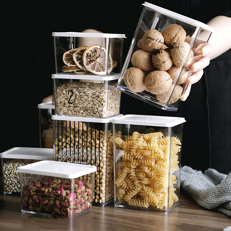 Stackable Plastic Transparent Sealed Can with Cover Refrigerator Fresh-keeping Storage Box Food Storage Jar Home Organization
Stackable Plastic Transparent Sealed Can with Cover Refrigerator Fresh-keeping Storage Box Food Storage Jar Home Organization