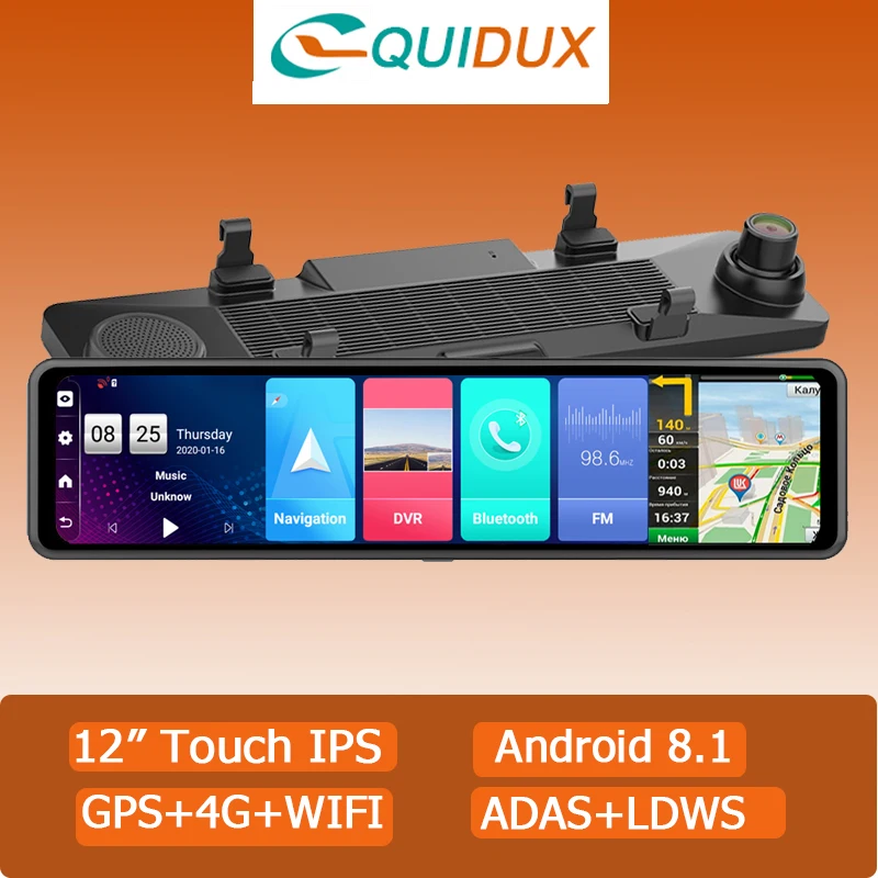 ADAS 12 inch Car Mirror Android 8.1 dvr Dash Camera 1080P dual camera wifi GPS Navigation Remote car video surveillance
ADAS 12 inch Car Mirror Android 8.1 dvr Dash Camera 1080P dual camera wifi GPS Navigation Remote car video surveillance