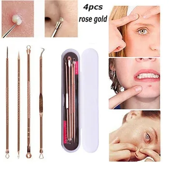 4PCS Rose Gold Blackhead Remover Extractor Tool Acne Extractor Black Spots Remover Kit Pore Cleanser Tool Blemish Remover
4PCS Rose Gold Blackhead Remover Extractor Tool Acne Extractor Black Spots Remover Kit Pore Cleanser Tool Blemish Remover