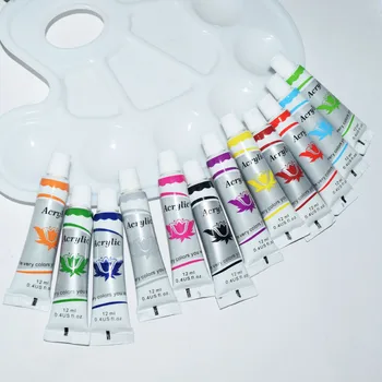 12 Ml 12 Color Professional Acrylic Paints Set Hand Painted Wall Paint Tubes Artist Draw Painting Pigment Free Brush
12 Ml 12 Color Professional Acrylic Paints Set Hand Painted Wall Paint Tubes Artist Draw Painting Pigment Free Brush