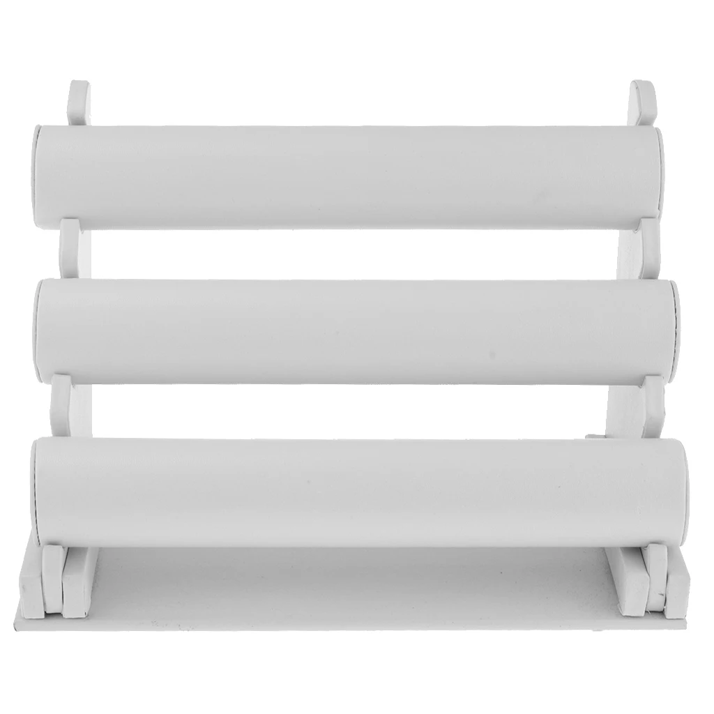 3 Tier Jewelry Hard Display Stand Holder Bracelet Chain Bangle Watch T-bar 2 Colors