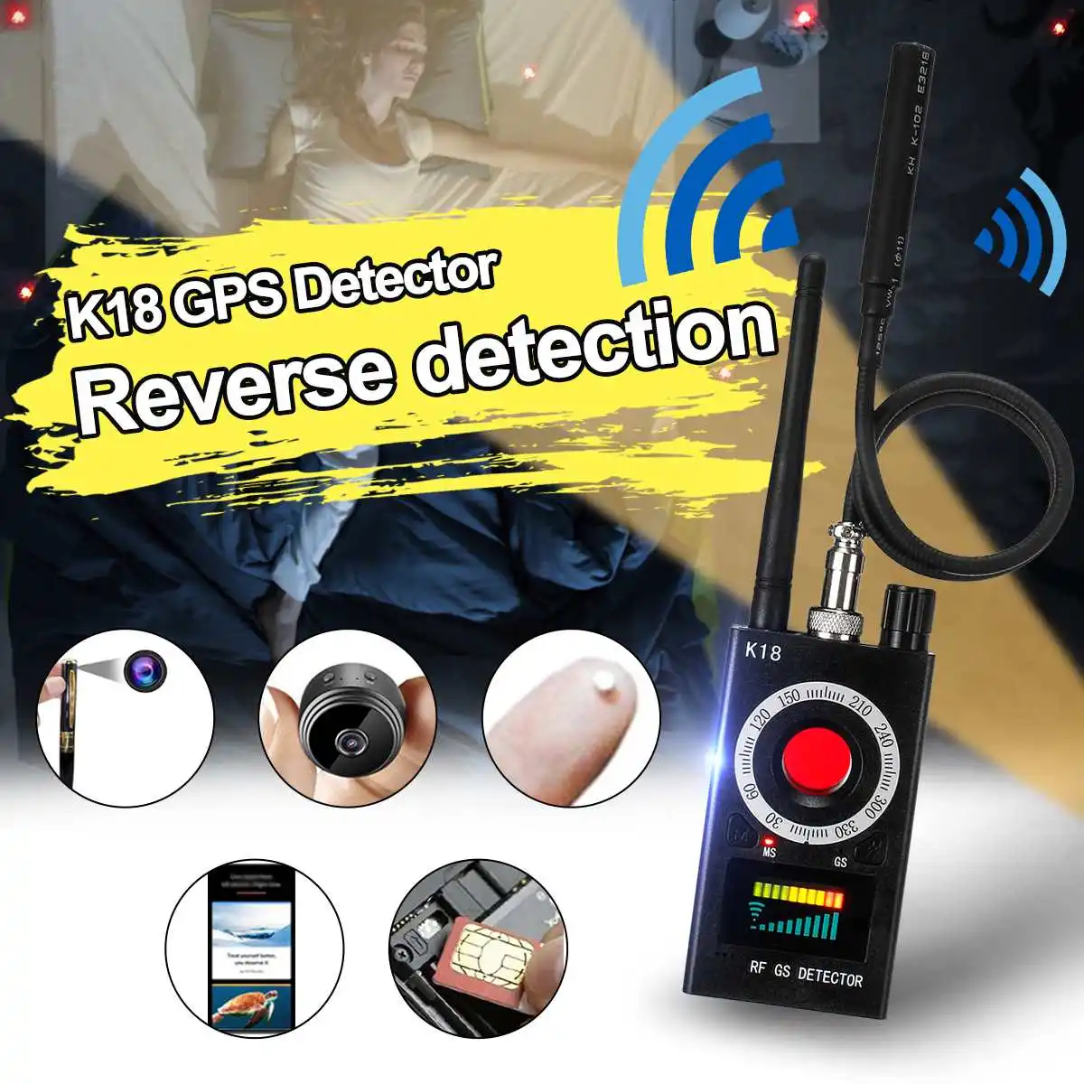 Multi-function Anti Candid Detector Camera Audio Bug Finder GPS Signal Lens RF Detect Wireless Products
Multi-function Anti Candid Detector Camera Audio Bug Finder GPS Signal Lens RF Detect Wireless Products