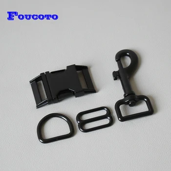 20 sets (metal buckle+adjust buckle+D ring/set) metal buckle safety clasp DIY 25mm collar sewing accessories dog supplies -black
20 sets (metal buckle+adjust buckle+D ring/set) metal buckle safety clasp DIY 25mm collar sewing accessories dog supplies -black