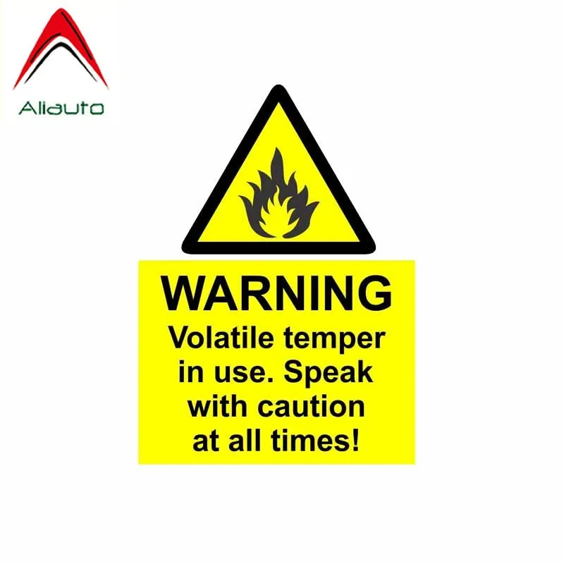 Aliauto Funny Car Sticker Warning Volatile Temper In Use Accessories PVC Decal for Mercedes Honda Toyota Volkswagen 14cm*10cm | Автомобили