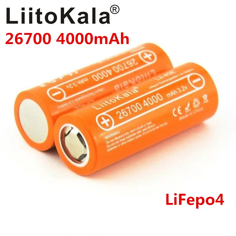 2020LiitoKalaLii-40E Lifepo4 26700 3.2v 4000mah rechargeable battery accu lithium cell high capacity 10A pilas diy pack mod toys |