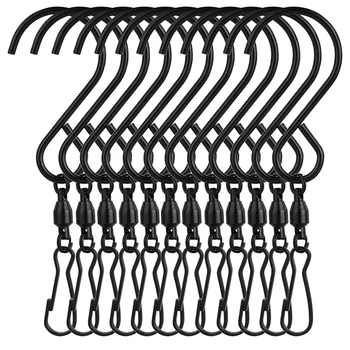 12 Pack Swivel Hooks Clips Wind Spinner S Hook Clips Hanging Wind Chimes Party Supplies (Black) 
12 Pack Swivel Hooks Clips Wind Spinner S Hook Clips Hanging Wind Chimes Party Supplies (Black)