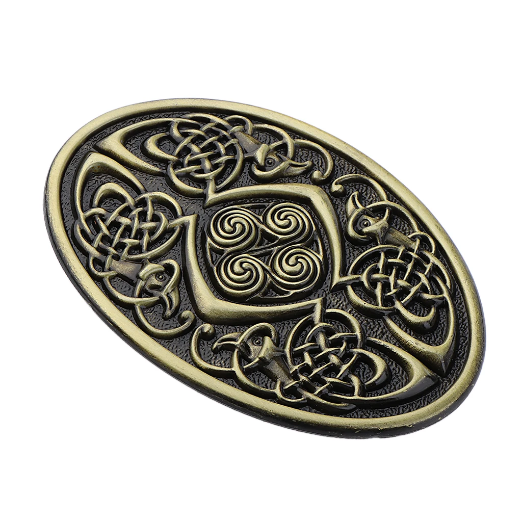 Mens Cowboy Germanic Pattern Oval Bronze Belt Buckle Mens Cowboy Germanic Pattern Oval Bronze Belt Buckle