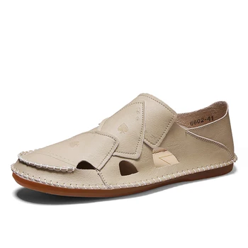 Summer Baotou Men's Leather Sandals Leather Soft-soled Beach Shoes Hollow Sandals Breathable Leather Shoes Driving Peas Shoes *
Summer Baotou Men's Leather Sandals Leather Soft-soled Beach Shoes Hollow Sandals Breathable Leather Shoes Driving Peas Shoes *