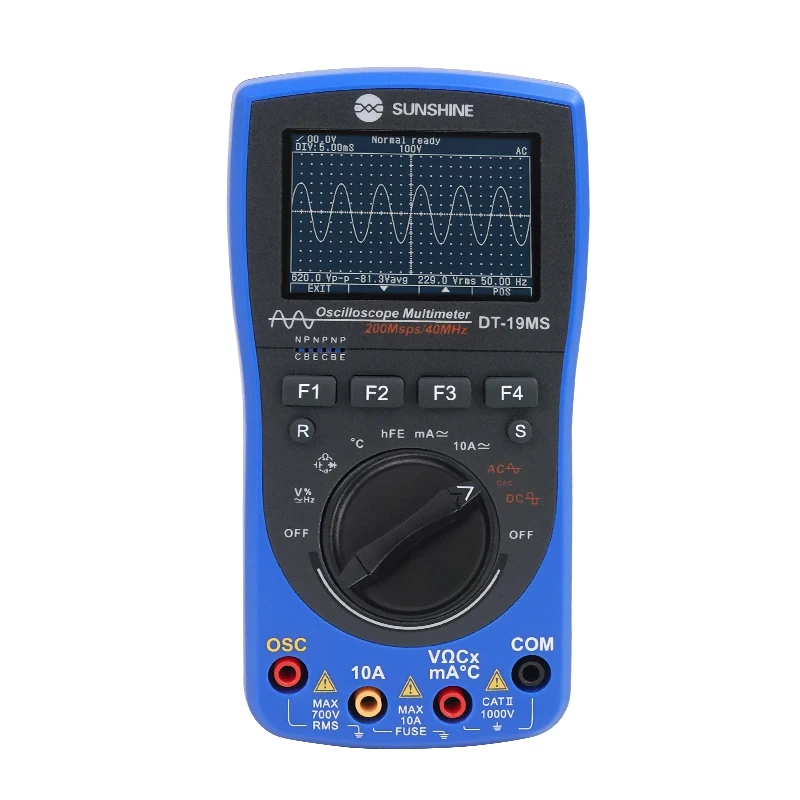 SUNSHINE 2 IN 1 DT-19MS Handheld Oscilloscope Measure DC AC Voltage Current Multi Function Multimeter
SUNSHINE 2 IN 1 DT-19MS Handheld Oscilloscope Measure DC AC Voltage Current Multi Function Multimeter