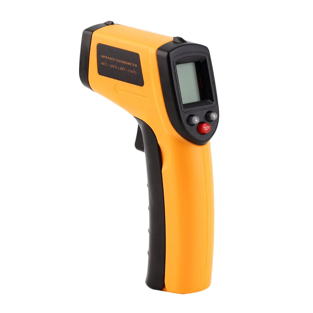 Non-Contact LCD Display IR Laser Thermometer Infrared Digital Temperature Meter Gun Point with Data Hold function -50~330 Degree
Non-Contact LCD Display IR Laser Thermometer Infrared Digital Temperature Meter Gun Point with Data Hold function -50~330 Degree