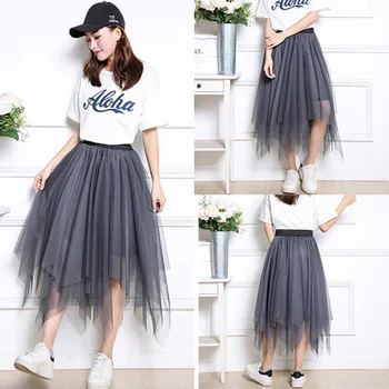 Women Pleated Mid-Calf Skirts Lady Casual Bottoms Black Gray Summer Elastic High Waist Mesh Skirt
Women Pleated Mid-Calf Skirts Lady Casual Bottoms Black Gray Summer Elastic High Waist Mesh Skirt