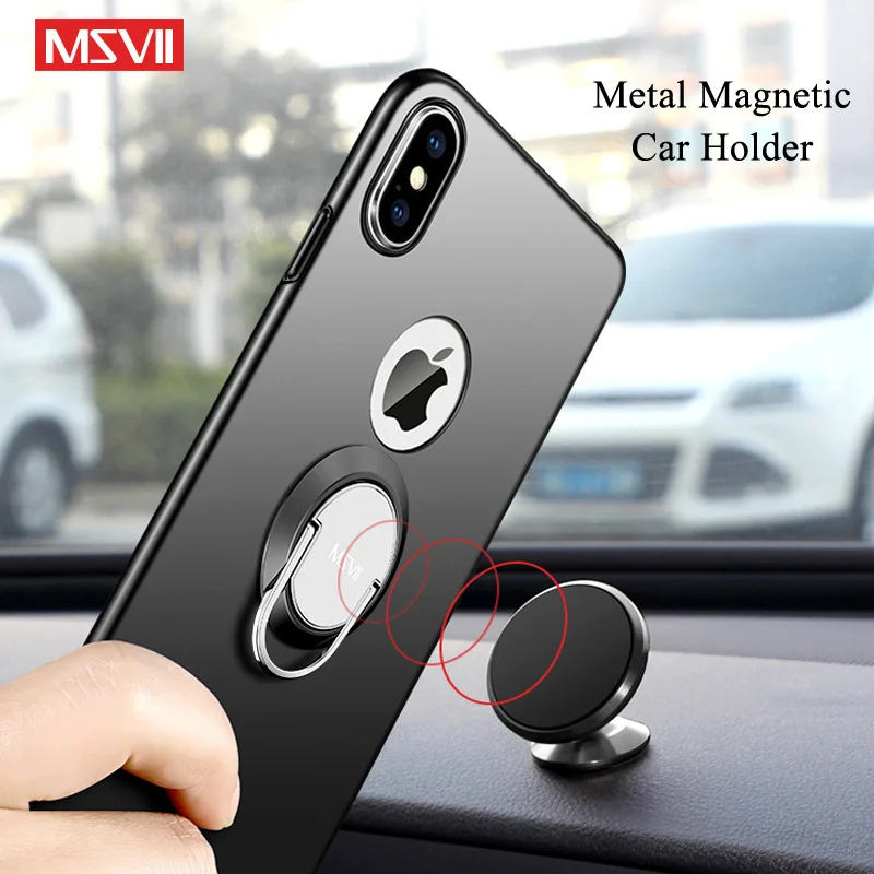 MSVII Cover For Apple iPhone X XS XR Case Finger Ring Luxury Skin Coque iPhoneX Magnetic Holder Max | Мобильные телефоны и