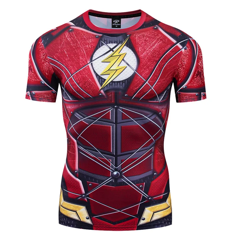 Флэш футболки 3D печатная Футболка обтягивающая мужская кофта косплей костюм