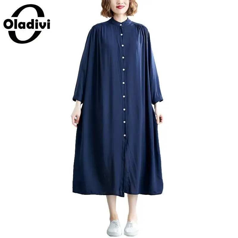 Oladivi Oversized Plus Size Women Simple Style Shirt Dress Ladies Casual Loose Maxi Long Solid Dresses Female Vestidios 7 Colors 
Oladivi Oversized Plus Size Women Simple Style Shirt Dress Ladies Casual Loose Maxi Long Solid Dresses Female Vestidios 7 Colors
