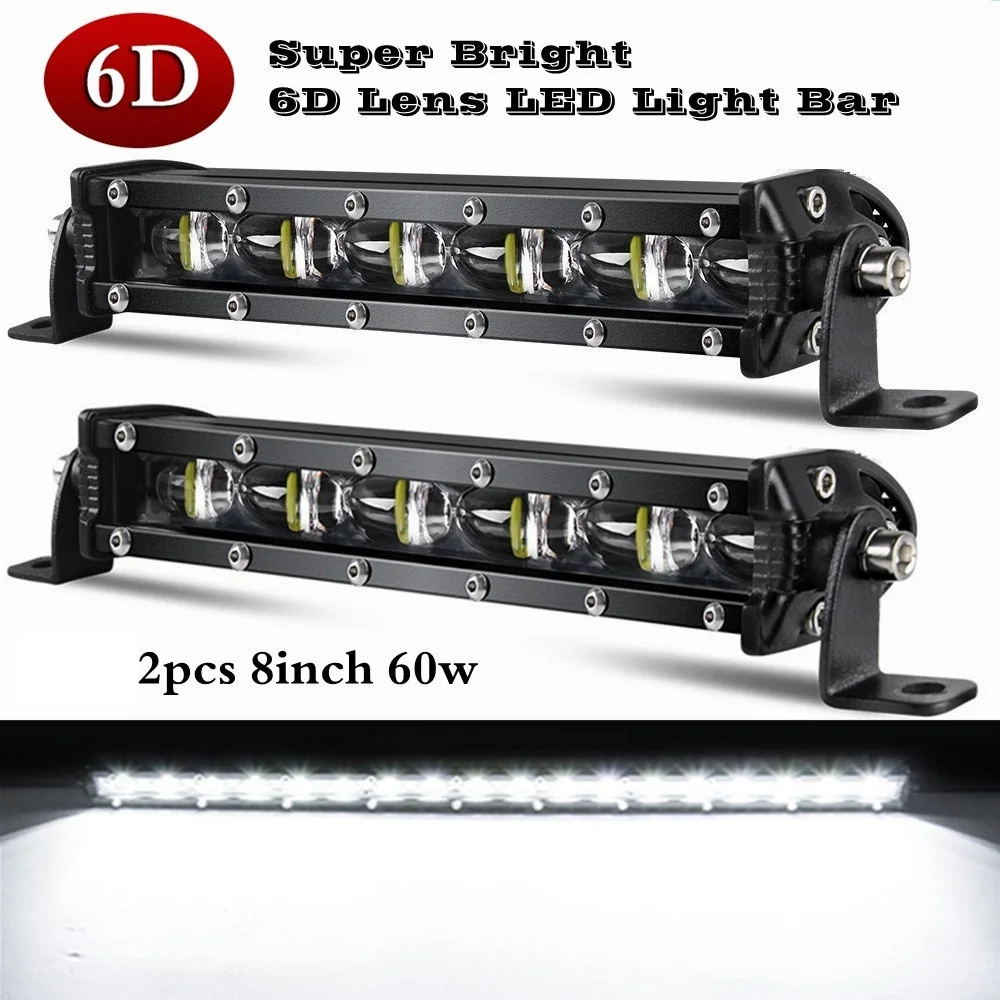 2pcs 6D Lens LED Light Bar 8inch 60W LED Bar Spotlight Work Light DRL for Offroad ATV SUV Truck Tractor Boat Auto Driving Light
2pcs 6D Lens LED Light Bar 8inch 60W LED Bar Spotlight Work Light DRL for Offroad ATV SUV Truck Tractor Boat Auto Driving Light