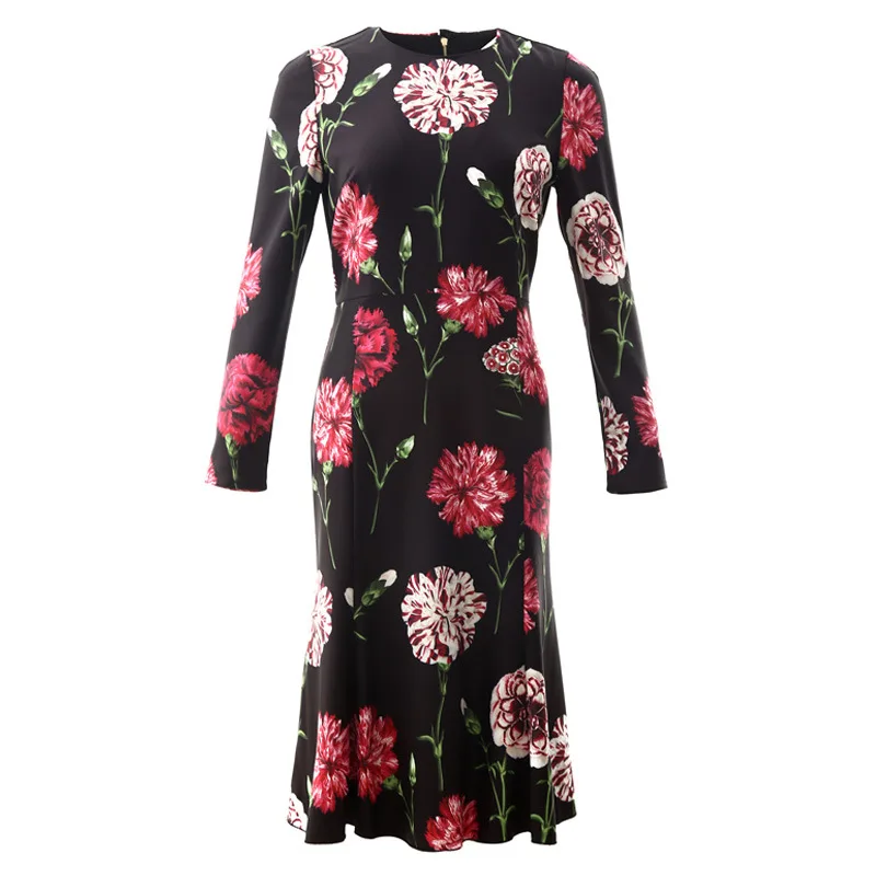 HUAYIMENGYI Vintage Carnation Floral Print Dress O Neck Nine Points Sleeve Ruffles Evening Party Sexy Bodycon Slim Women Dresses
HUAYIMENGYI Vintage Carnation Floral Print Dress O Neck Nine Points Sleeve Ruffles Evening Party Sexy Bodycon Slim Women Dresses