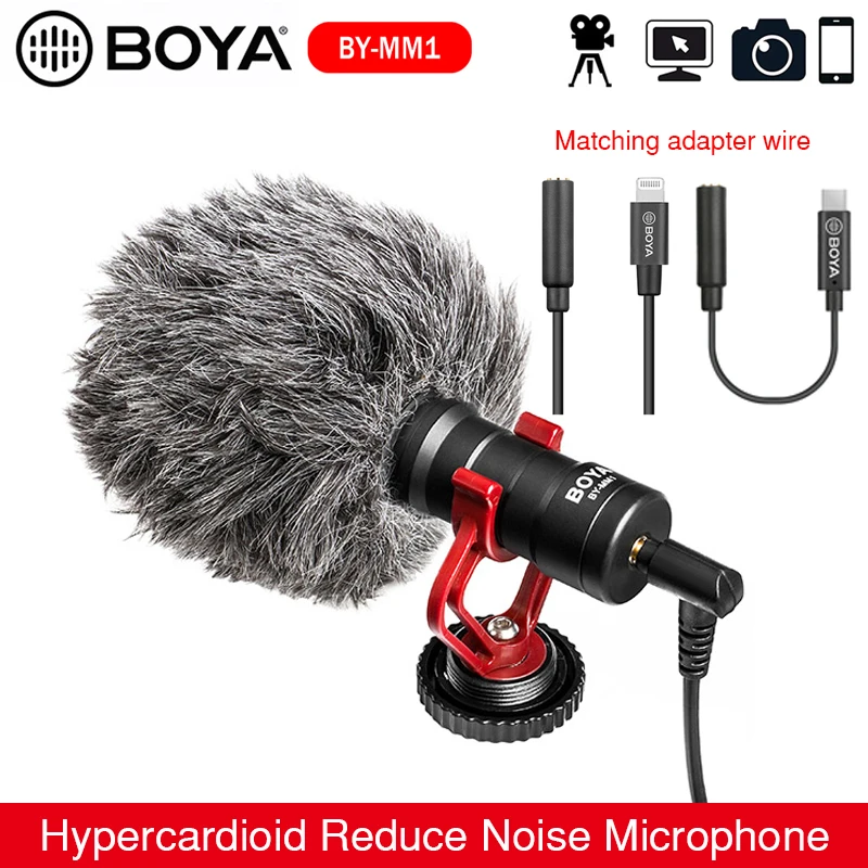 BOYA BY-MM1 Video Record Mic for DSLR Camera Smartphone Osmo Pocket Youtube Vlogging Microphone for iPhone/Android Mobile phone
BOYA BY-MM1 Video Record Mic for DSLR Camera Smartphone Osmo Pocket Youtube Vlogging Microphone for iPhone/Android Mobile phone