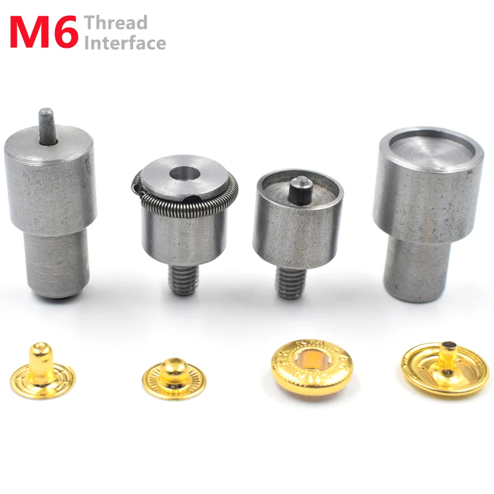 50sets gold/bronze 10mm/12.5mm/15mm Metal snap buttons with 1set matched M6 Thread Interface Mold for clothing DIY install tool.
50sets gold/bronze 10mm/12.5mm/15mm Metal snap buttons with 1set matched M6 Thread Interface Mold for clothing DIY install tool.