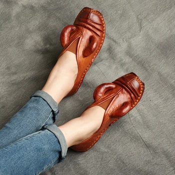Women Leather Flats Brand Shoes Women Spring 2020 OX-HOrn Style Retro Loafers Women Lazy Shoes Handmade Genuine Leather Flats
Women Leather Flats Brand Shoes Women Spring 2020 OX-HOrn Style Retro Loafers Women Lazy Shoes Handmade Genuine Leather Flats
