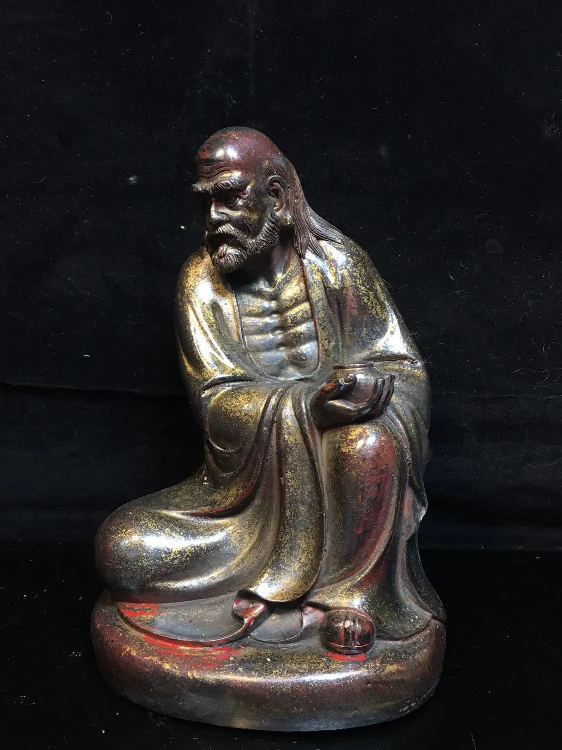 Home Decor 9" Tibet Buddhism Temple Old Bronze Cinnabars Buddha statue Bodhidharma Zen Buddhism
Home Decor 9" Tibet Buddhism Temple Old Bronze Cinnabars Buddha statue Bodhidharma Zen Buddhism