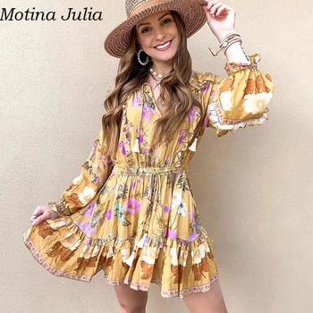 Motina Julia Sexy boho print tasses dress women Autumn loose casual beach dress Cool short elegant dress vestidos
Motina Julia Sexy boho print tasses dress women Autumn loose casual beach dress Cool short elegant dress vestidos