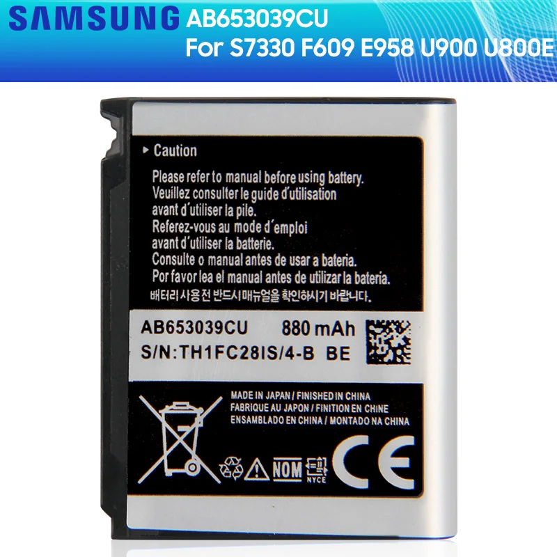 SAMSUNG оригинальная запасная батарея AB653039CE AB653039CU для Samsung S7330 F609 E958 U900 U800E