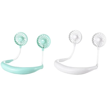 EAS-2x White/Green 2000 MAre USB Portable Fan Hands-Free Neck Fan Hanging Rechargeable Mini Sports Fans 3 Gears
EAS-2x White/Green 2000 MAre USB Portable Fan Hands-Free Neck Fan Hanging Rechargeable Mini Sports Fans 3 Gears