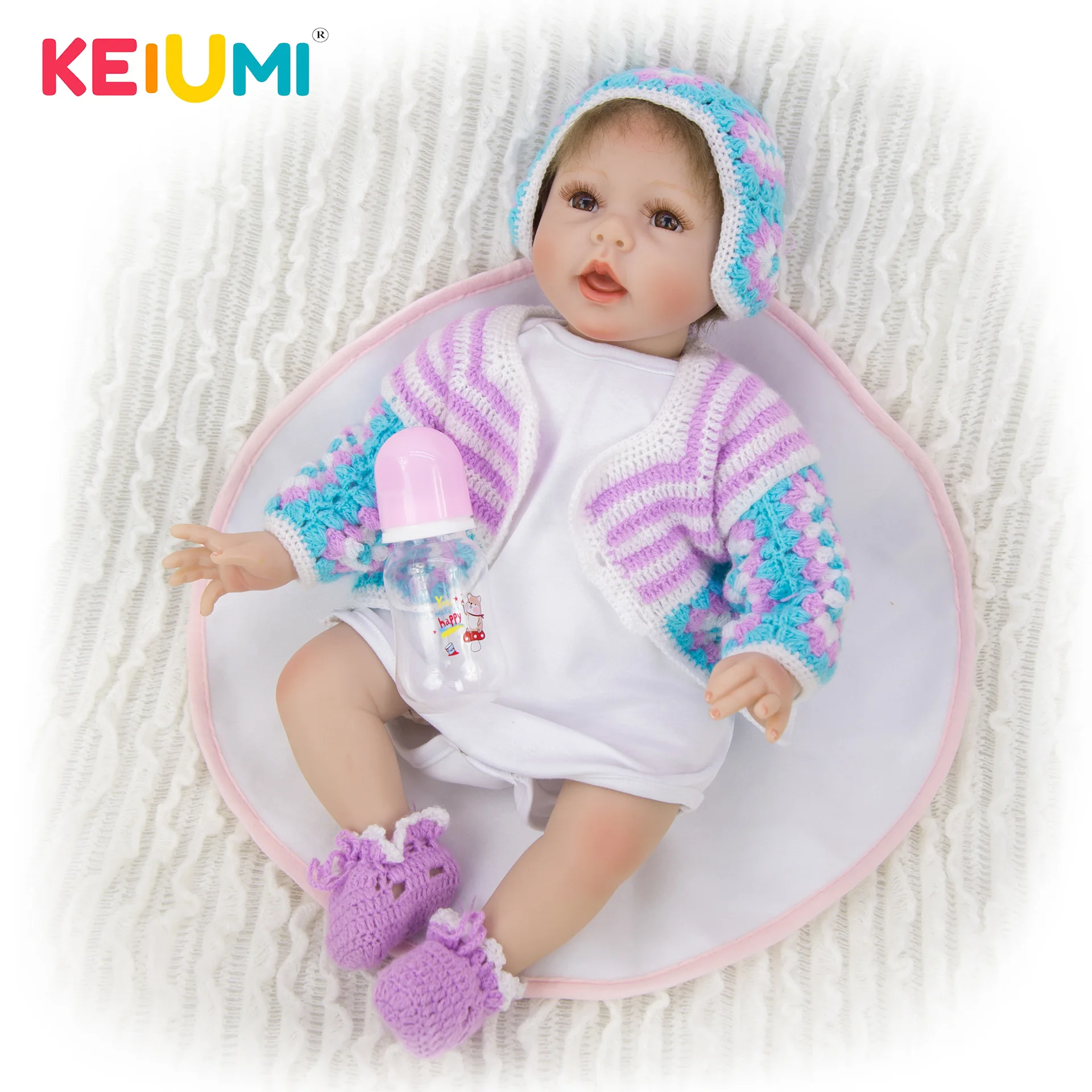 Keiumi 22-Inch Soft Silicone Reborn Baby Doll Reborn Baby Cloth Body Model Infant Safe Non-toxic
Keiumi 22-Inch Soft Silicone Reborn Baby Doll Reborn Baby Cloth Body Model Infant Safe Non-toxic