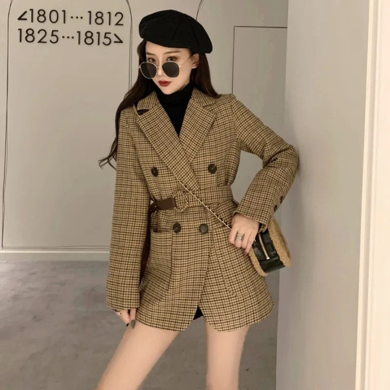 2020 Spring Autumn Skinny Lattice Suit Woolen Loose Coat Female Jackets Women Woman Overcoat Basic Jacket Tweed Outerwear Coats
2020 Spring Autumn Skinny Lattice Suit Woolen Loose Coat Female Jackets Women Woman Overcoat Basic Jacket Tweed Outerwear Coats