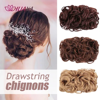 HUAYA Bridal Hair Bun Extension Hair Heat Resistant Fiber Synthetic Wig With Drawstring Curly Chignon Women's Hair Accessories
HUAYA Bridal Hair Bun Extension Hair Heat Resistant Fiber Synthetic Wig With Drawstring Curly Chignon Women's Hair Accessories