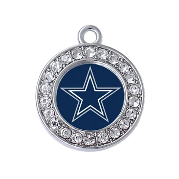 Hot popular Dallas city football sports team label crystal inlaid metal pendant 
Hot popular Dallas city football sports team label crystal inlaid metal pendant