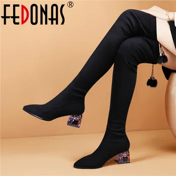 FEDONAS Classic Female Warm Flock Long Boots Night Club Shoes Woman Rhinestone High Heels Zipper Women Over The Knee High Boots
FEDONAS Classic Female Warm Flock Long Boots Night Club Shoes Woman Rhinestone High Heels Zipper Women Over The Knee High Boots