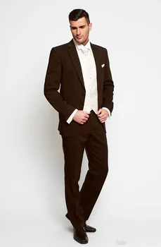 Brown Wedding Mens Suits Slim Fit Bridegroom Tuxedos Three Pieces Groomsmen Suit Peaked Lapel Formal Business Suits
Brown Wedding Mens Suits Slim Fit Bridegroom Tuxedos Three Pieces Groomsmen Suit Peaked Lapel Formal Business Suits