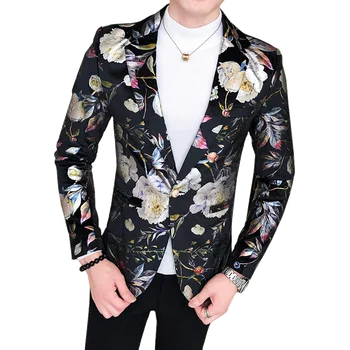 New Men Blazer Luxury Flowers Allover Printing Prom Suit Blazers Single Button Party Male Nightclub Slim Fit Wedding Suit Jacket
New Men Blazer Luxury Flowers Allover Printing Prom Suit Blazers Single Button Party Male Nightclub Slim Fit Wedding Suit Jacket