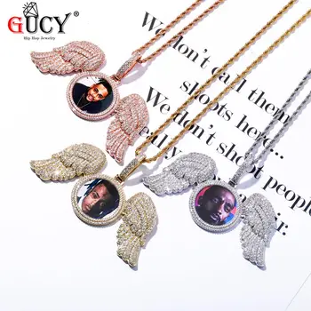 GUCY New Custom Made Photo With Sngel Wings Necklace & Pendant 4mm Tennis Chain Cubic Zircon Men's Hip hop Jewelry
GUCY New Custom Made Photo With Sngel Wings Necklace & Pendant 4mm Tennis Chain Cubic Zircon Men's Hip hop Jewelry