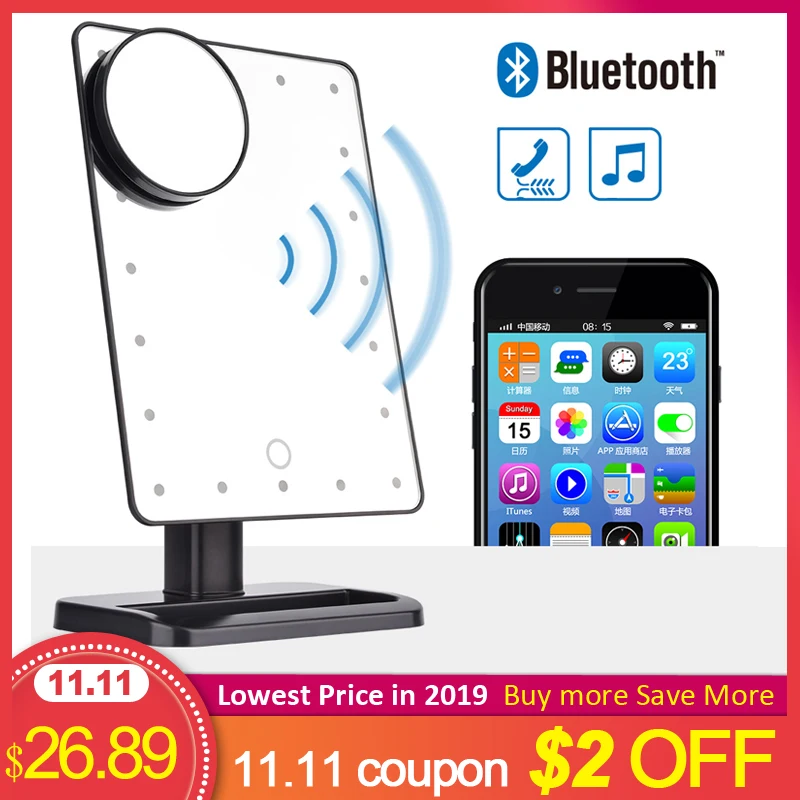 20 Led Light Makeup Table Mirror 10x Magnifying Bluetooth Connect the Phone Anwer Music Play Professional Touch Screen Cosmetic
20 Led Light Makeup Table Mirror 10x Magnifying Bluetooth Connect the Phone Anwer Music Play Professional Touch Screen Cosmetic