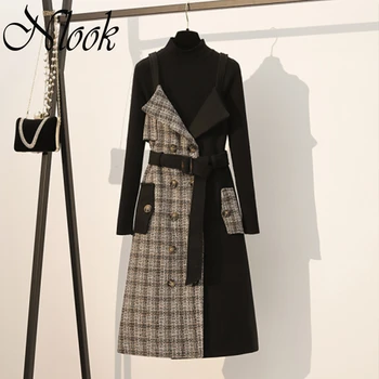 Plus Size Women Casual Dress Set Spring Vest Plaid Office Lady Dress & Turtleneck Sweater 2020 Sweater Dress 2 Pieces Set
Plus Size Women Casual Dress Set Spring Vest Plaid Office Lady Dress & Turtleneck Sweater 2020 Sweater Dress 2 Pieces Set