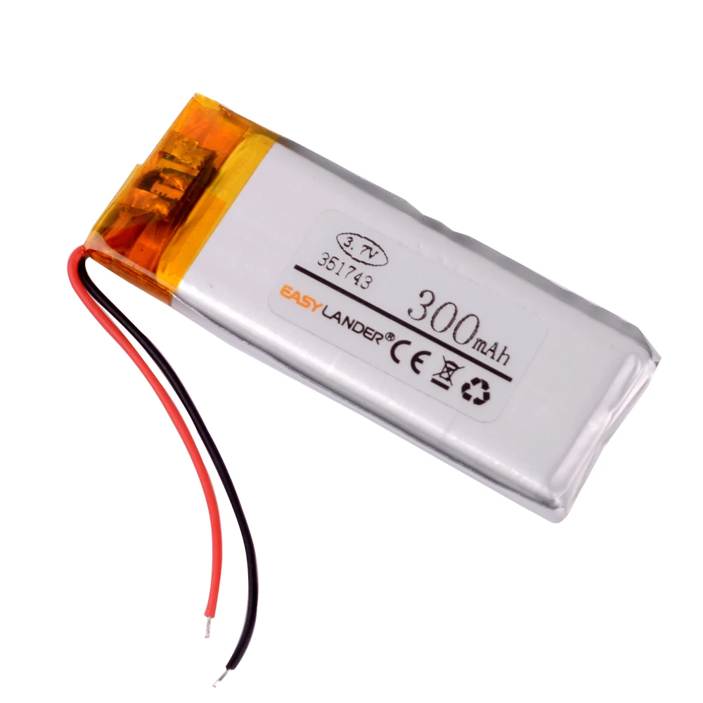 Перезаряжаемая литий полимерная ионная батарея 351743 3 7 в 300 мАч для Sony MP3 sony walkman NWZ
