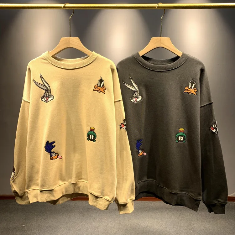 2020 spring new simple cartoon embroidered women's round neck wild loose large size women's shirt tide
2020 spring new simple cartoon embroidered women's round neck wild loose large size women's shirt tide