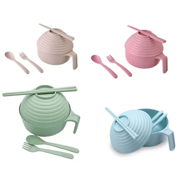 Eco-Friendly Wheat Straw Instant Noodles Bowl with Lid Handle Dinnerware Set Soup Salad Rice Bowl Microwaveable
Eco-Friendly Wheat Straw Instant Noodles Bowl with Lid Handle Dinnerware Set Soup Salad Rice Bowl Microwaveable