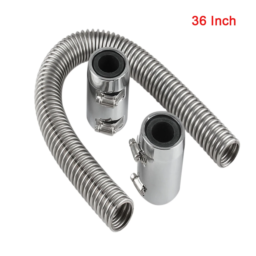 24 Inch Polished Replacement Upper Lower Accessories Cooling System Stainless Steel Flexible Radiator Hose Kit With Chrome Cap
24 Inch Polished Replacement Upper Lower Accessories Cooling System Stainless Steel Flexible Radiator Hose Kit With Chrome Cap