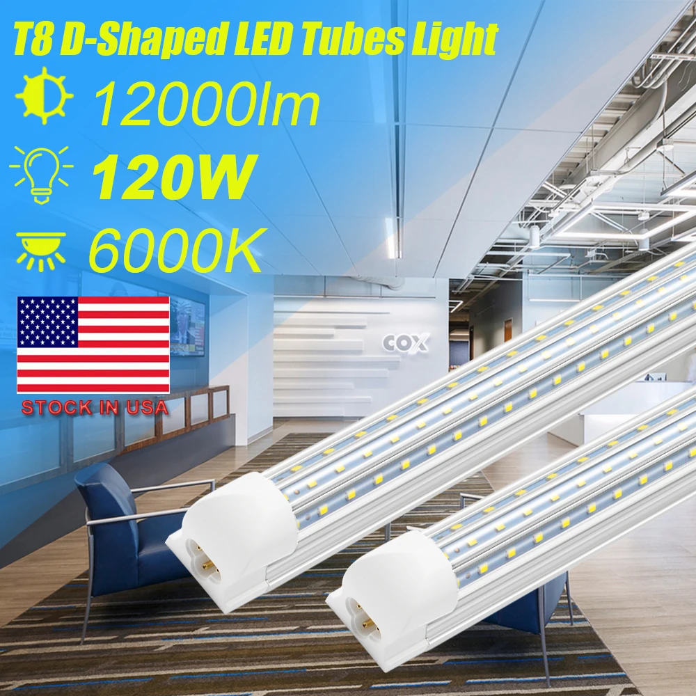 25PCS 1.2M 2.4M 4FT 8FT Led Tube T8 LED Light Fixture Super Bright 60W 120W D-Shape Plug And Play Integrated Fixture Lighting 
25PCS 1.2M 2.4M 4FT 8FT Led Tube T8 LED Light Fixture Super Bright 60W 120W D-Shape Plug And Play Integrated Fixture Lighting