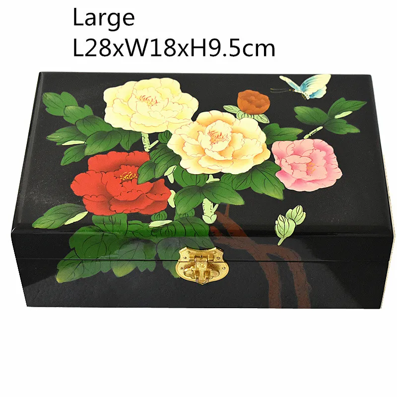 Vintage Big Wooden Jewel Storage Box with Lock Chinese Lacquerware Decorative Storage Boxes 2 layer Large Wedding Jewelry Box
Vintage Big Wooden Jewel Storage Box with Lock Chinese Lacquerware Decorative Storage Boxes 2 layer Large Wedding Jewelry Box