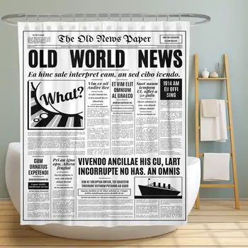 White Newspaper Fabric Shower Curtain, Old Newspaper Vintage Design Decorative Shower Curtains for Bathroom, Waterproof Fabric
White Newspaper Fabric Shower Curtain, Old Newspaper Vintage Design Decorative Shower Curtains for Bathroom, Waterproof Fabric