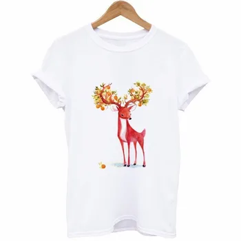 Deer Print T Shirt Women Short Sleeve O Neck Loose Tshirt 2020 Summer Women Tee Shirt Tops Camisetas Mujer
Deer Print T Shirt Women Short Sleeve O Neck Loose Tshirt 2020 Summer Women Tee Shirt Tops Camisetas Mujer