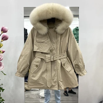 2020 New Style for Winter Parker Windbreaker Long down Jacket Genuine Fur Collar White Duck down Loose Thin Women's Coat
2020 New Style for Winter Parker Windbreaker Long down Jacket Genuine Fur Collar White Duck down Loose Thin Women's Coat