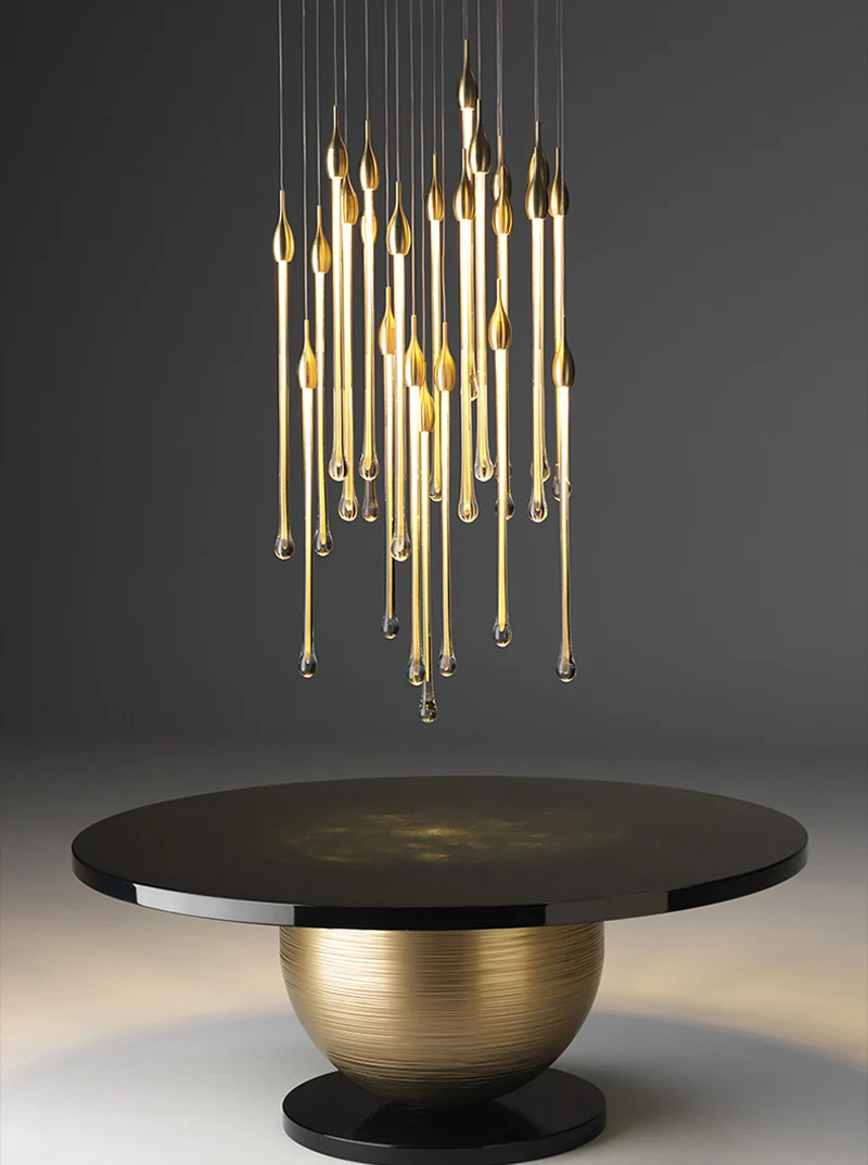 Фото Современная светодиодная Подвесная лампа в форме капли воды роскошный