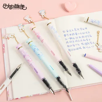 0.5mm Kawaii Rabbit Pendant Metal Nibs Fountain Pen with Replaceable Ink Bottle Caligraphy Student Writing Supply Stationery Set 
0.5mm Kawaii Rabbit Pendant Metal Nibs Fountain Pen with Replaceable Ink Bottle Caligraphy Student Writing Supply Stationery Set